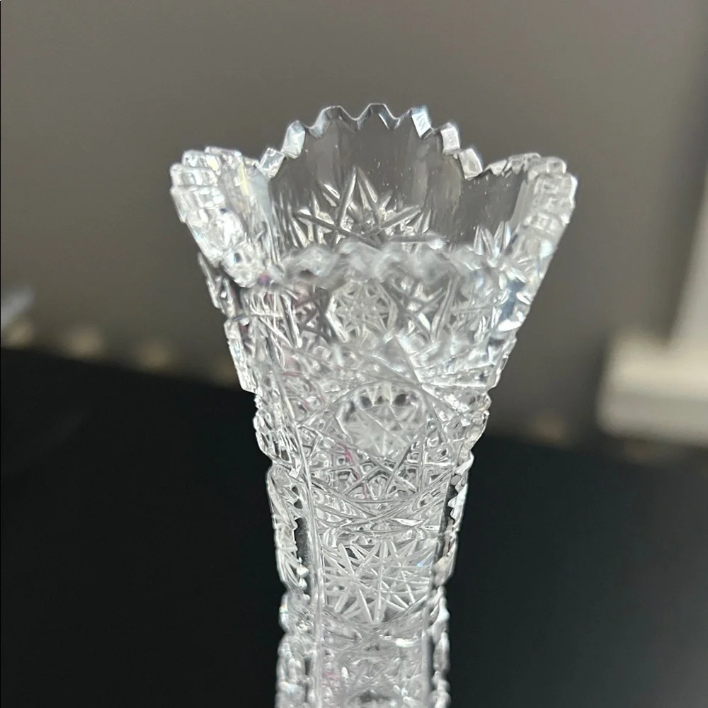 Vintage Bohemian 24% Lead Crystal Bud Vase 7